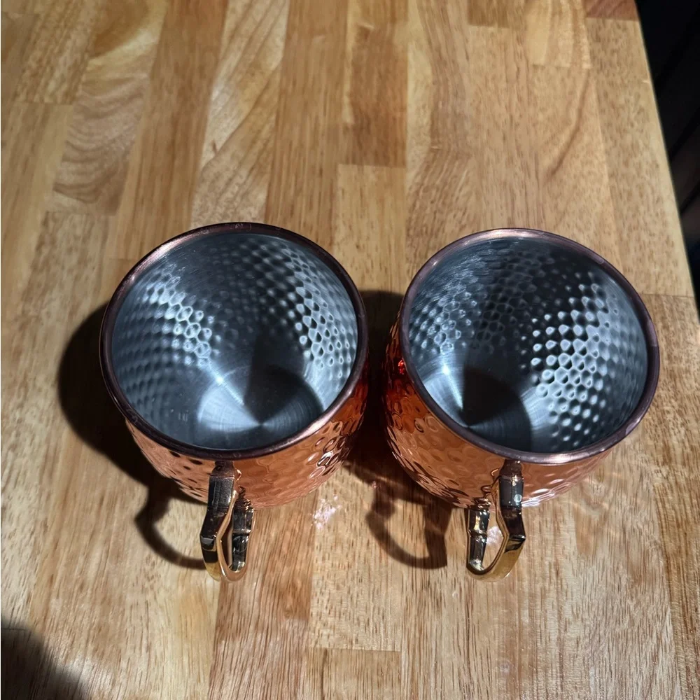 California Pantry Hammered Copper Moscow Mule Mug Set – Set of 2 - Picture 3 of 4